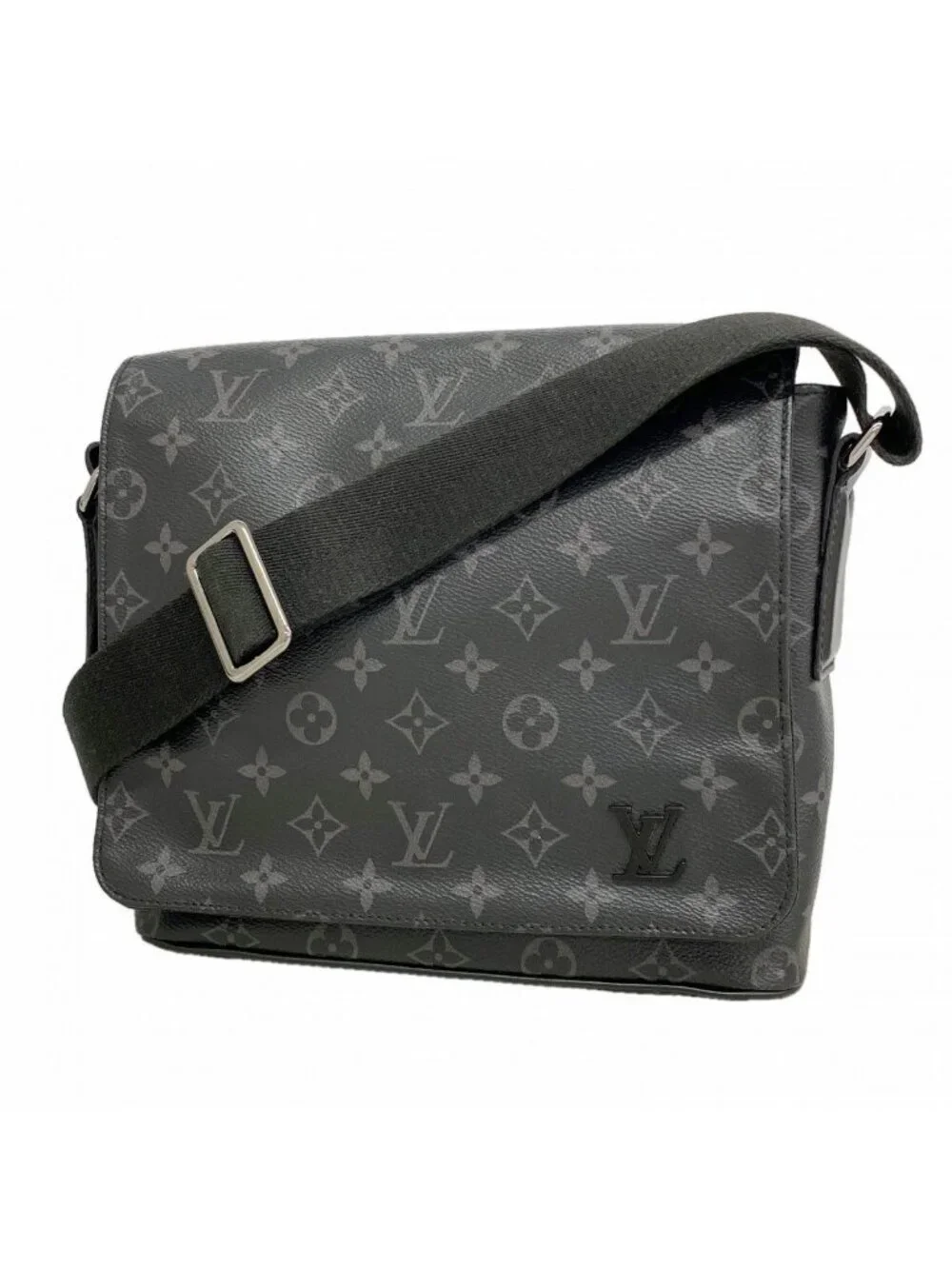 Louis Vuitton Shoulder Bag Monogram Eclipse District PM Black